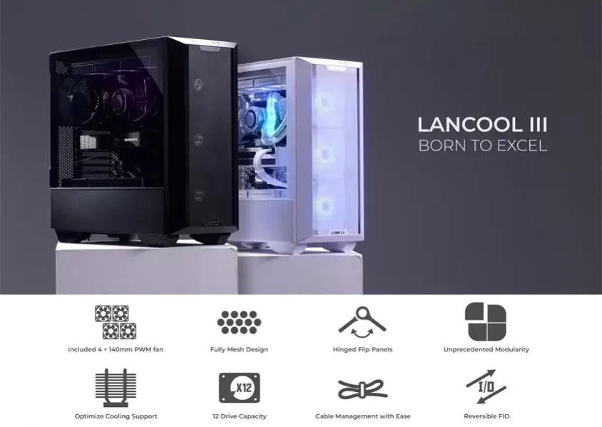 Lian Li Lancool III Beyaz RGB Mid-Tower E-ATX Gaming (Oyuncu) Kasa (G99.LAN3RW.00)