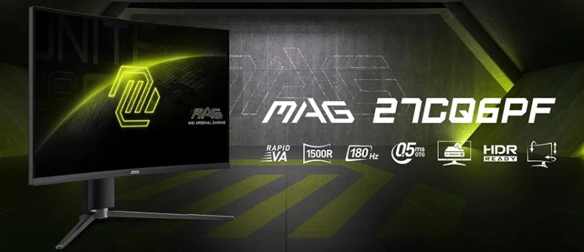 MSI MAG 27CQ6PF 27″ 180Hz 0,5ms  Adaptive- Sync WQHD Rapid VA Gaming Monitör