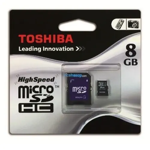 Toshiba 8 GB Micro SD (CLASS-4 High Speed Adaptör)