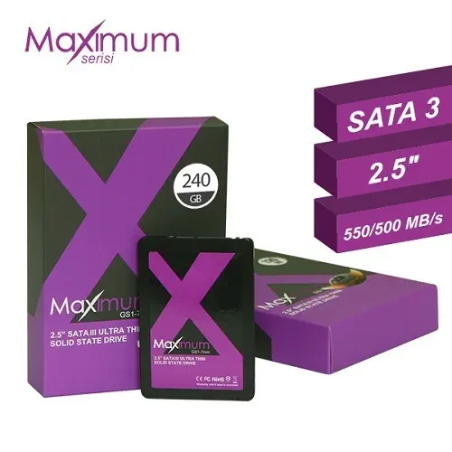 Maximum 240Gb Sata3 Senkron SSD Disk (550/500)