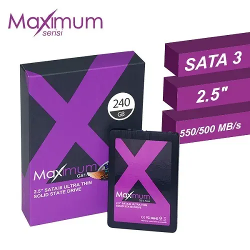 Maximum 240Gb Sata3 Senkron SSD Disk (550/500)