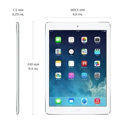 Apple iPad Air 9.7″ 16GB Wi-Fi Gümüş Tablet (MD788TU/B)