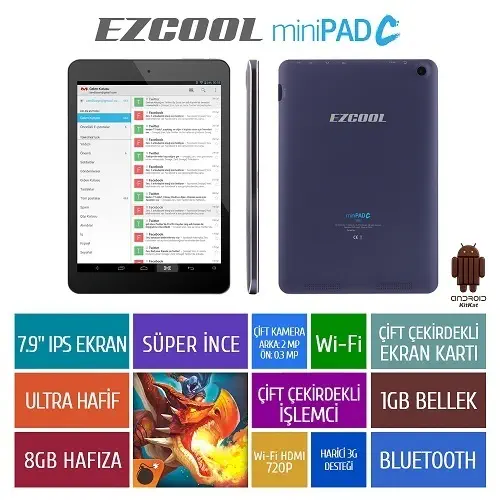 Ezcool miniPAD C 8GB Dual Core 7.9″ Ips Tablet Pc 