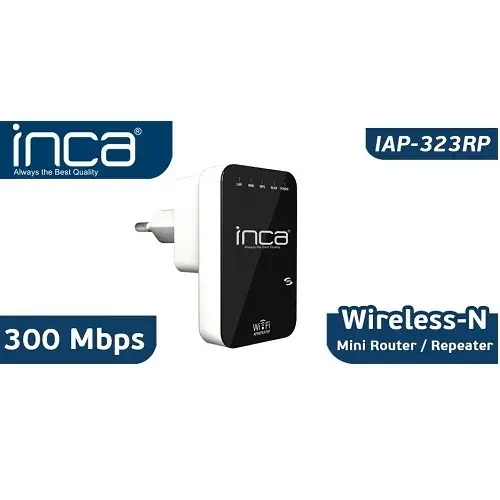 Inca IAP-323RP 300 Mbps 2.4 Ghz Wireless-N Mini Router/Repeater