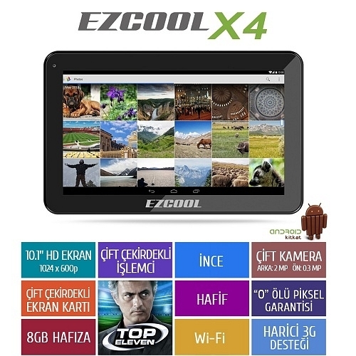 Ezcool X4 8GB Dual Core 10.1″ HD Siyah Tablet 
