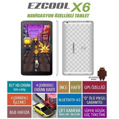 Ezcool X6 8GB Quad 10.1″ HD Beyaz Tablet 