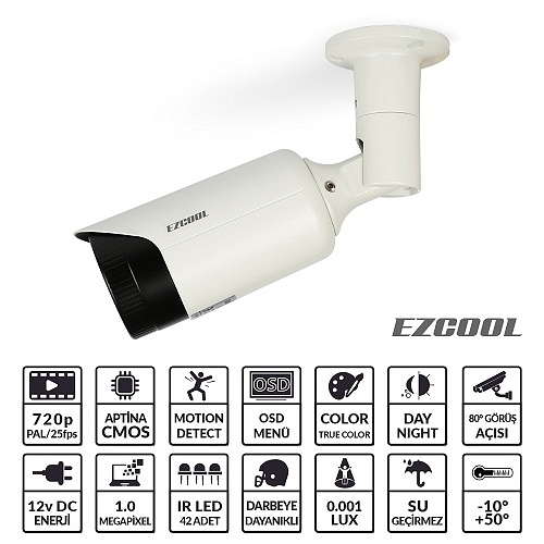 Ezcool EZ-4210 1MP 2,8-12MM (3MP) 42 LED AHD OSD Kamera