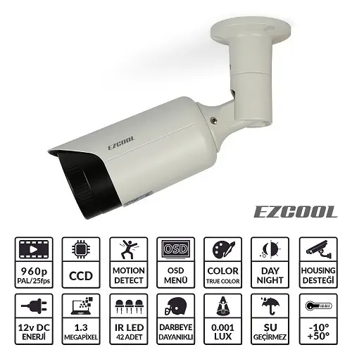 Ezcool EZ-4213 1,3MP 2,8-12MM (3MP) 42 LED AHD OSD Kamera