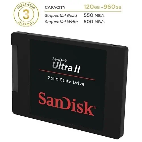 Sandisk Ultra II 120GB SDSSDHII-120G-G25 550/500 SSD Disk	