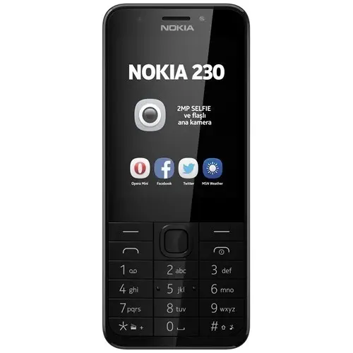 Nokia 230  Çift Sim Dark Silver Cep Telefonu (İthalatçı Firma Garantili)