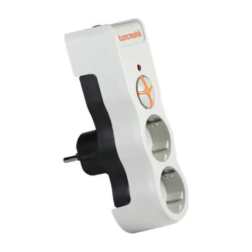 Tunçmatik Surge Protection Plug-525 Joule 2`li Akım Koruyucu Priz Beyaz