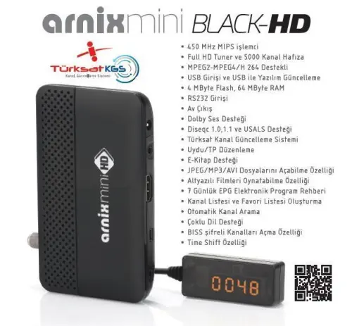 Arnix Mini Black HD/CX Full HD Uydu Alıcısı