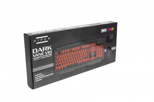 Hiper Dark Vane V10 Gaming Klavye/Mouse/Mouse Pad SET Mekanik Hisli Metal Kasa 3 Farklı Renk Seçeneği Sunan LED Aydınlatma 5 Milyon Tuş Basış Ömrü Double Injection Keycaps / 3200DPI 5 Farklı DPI Ayarı 7 Farklı LED Rengi