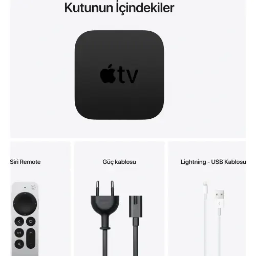 Apple TV 4K 64GB Media Player MXH02TZ/A- Apple Türkiye Garantili