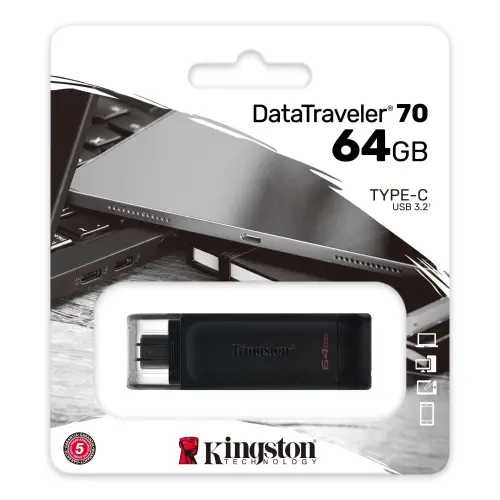 Kingston DataTraveler DT70 DT70/64GB 64GB USB 3.2 Gen 1 Flash Bellek