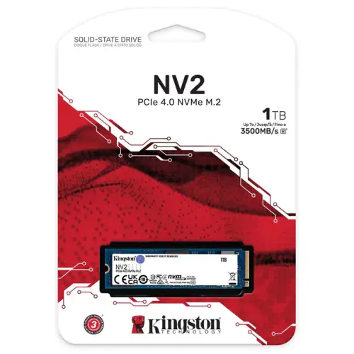 Kingston NV2 SNV2S/1024G 1TB 3500/2100MB/s PCIe 4.0 NVMe M.2 SSD Disk