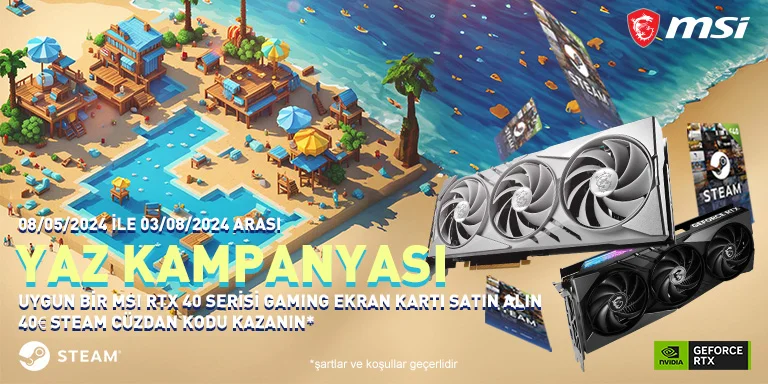 MSI Bahar Kampanyasında Seçili Ekran Kartı Alanlara 40€ Steam Kodu Kazanın