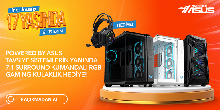 Powerede By Asus Tavsiye Sistemlerin Yanında Gaming Kulaklık Hediye