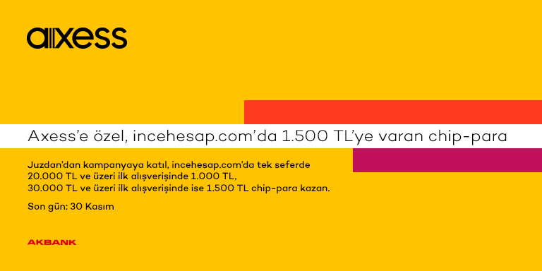 2025 Ağustos Ayı İncehesap Axess Kampanyası