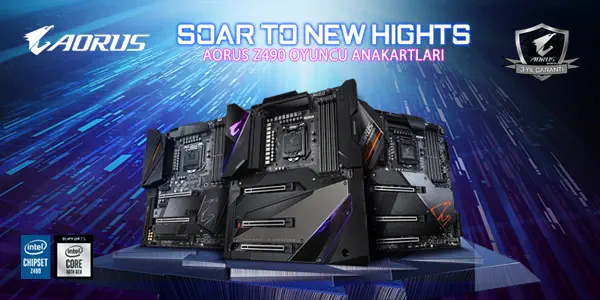 Aorus Z490 OYUNCU ANAKARTLARI