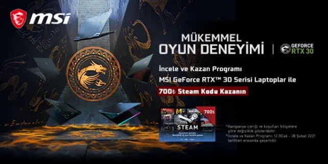 MSI RTX3000 Serisi Notebook