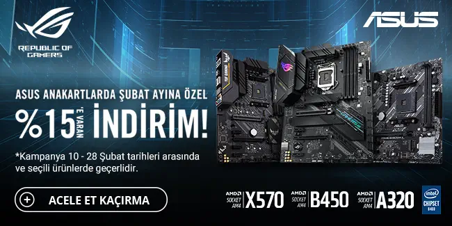 ASUS Anakartlarda Şubat Ayına Özel %15'e Varan İndirim 2021