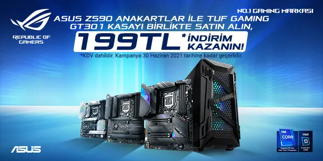 Asus Z590 ile Birlikte TUF GT301 Alımına İndirim Kampanyası
