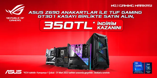ASUS Z690 Anakart ve GT301 Kasayı Birlikte Al İndirimi Yakala!