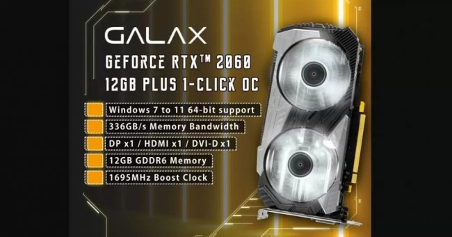 GALAX GeForce RTX 2060 12 GB Plus Duyuruldu