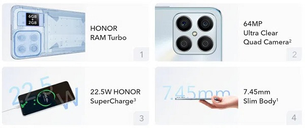 Honor X8 teknik özellikleri