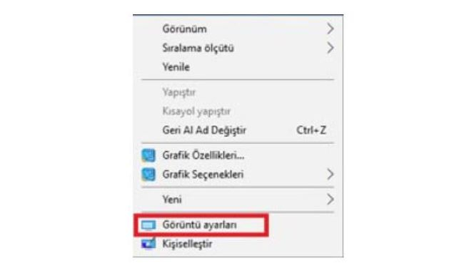 Görüntü Ayarları seçeneği