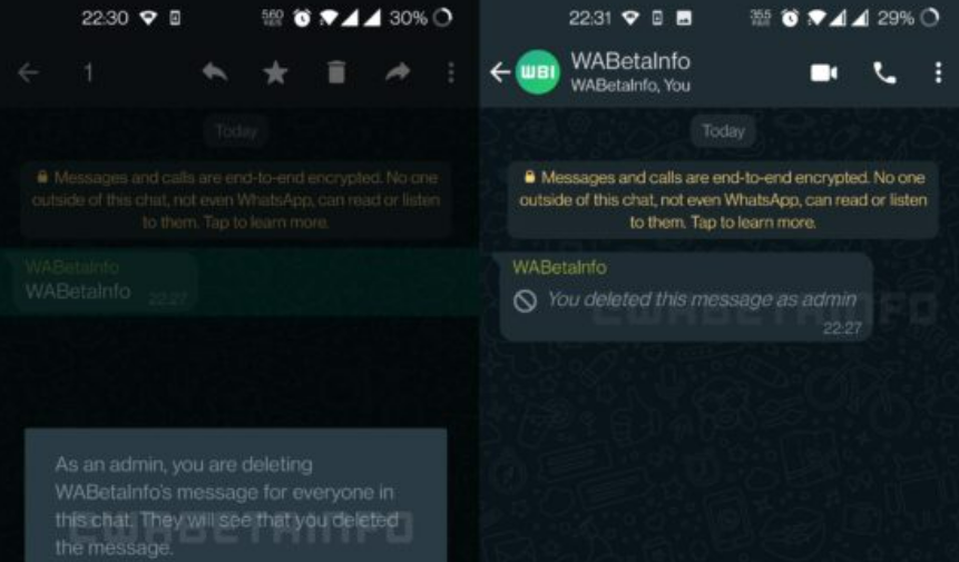 WhatsApp Grup Yöneticileri Mesajları Tamamen Silebilecek
