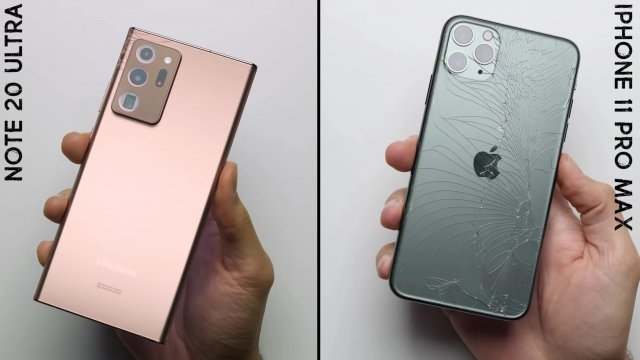 Galaxy Note 20 Ultra, Düşme Testinde iPhone 11 Pro Max’i Ezdi