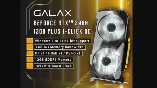 GALAX GeForce RTX 2060 12 GB Plus Duyuruldu