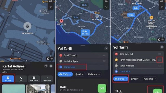 Apple Haritalar'da Rota Nasıl Oluşturulur?