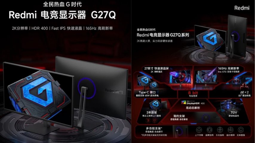 Xiaomi,  27 inç Ekrana Sahip Redmi Gaming Display G27Q Oyuncu Monitörünü Tanıttı