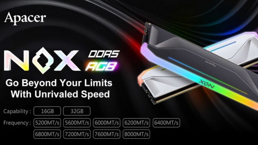 Apacer, 8000 MT/s'ye varan hızlara sahip NOX RGB DDR5 belleği tanıttı