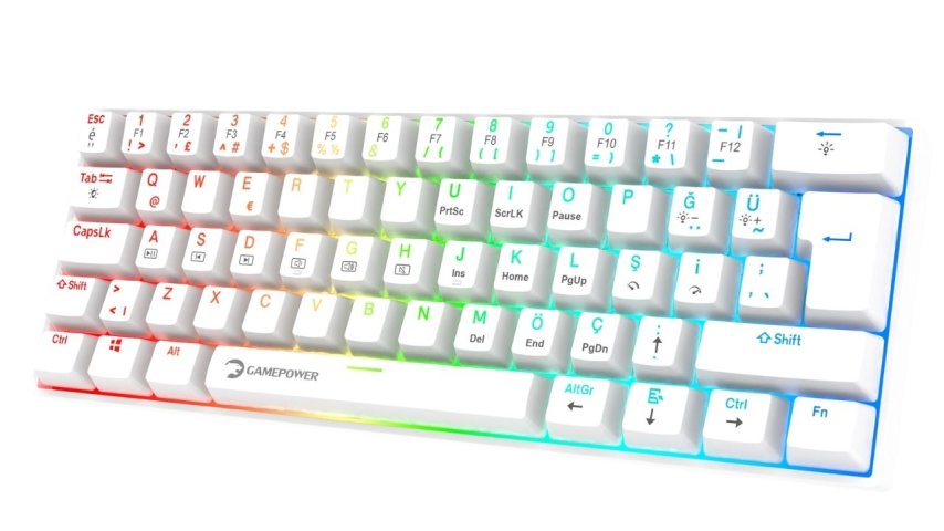 Beyaz Renkli GamePower Lyra RGB 60M Red Switch Klavye İncelemesi (Alınır Mı)