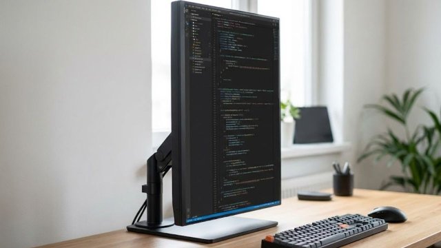 Pivot Özellikli Dik Dönebilen Yazılımcı Monitörleri