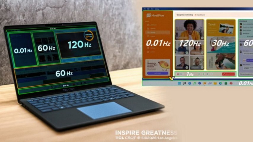 TCL CSOT, aynı anda 0,01 ile 120 Hz arasında yenileme hızında çalışabilen bir dizüstü bilgisayar ekranını tanıttı