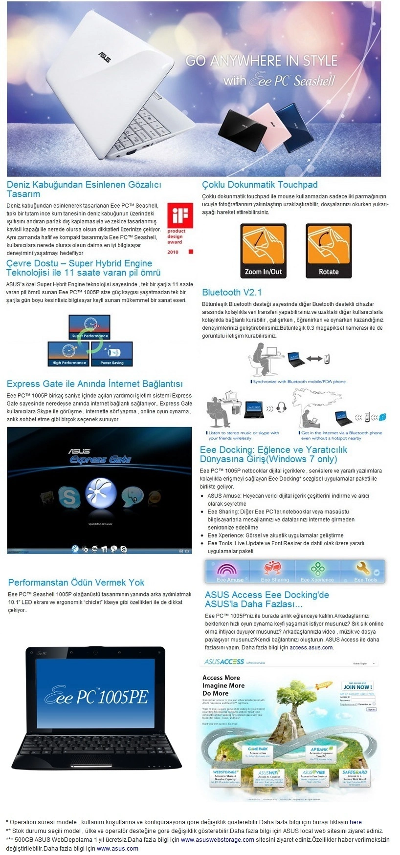 ASUS EEEPC 1005PE NETBOOK (SİYAH)