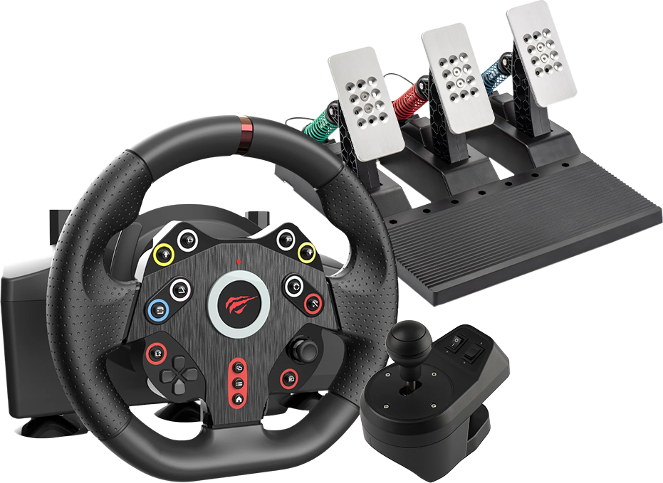 Havit Gamenote RW001 270° Titreşimli 3 Pedallı Vitesli PC, PS4 ve Xbox Uyumlu Gaming Direksiyon Seti
