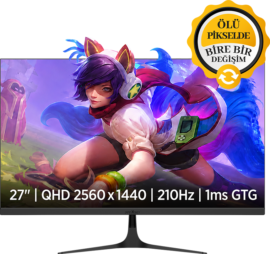 James Donkey Velor Q60 27″ 210Hz 1Ms GTG Fast IPS QHD 2K 10 Bit Gaming Monitör (Ölü Pikselde Anında Değişim)