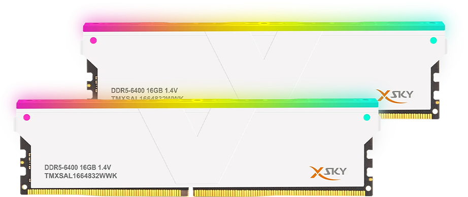 V-Color Manta XSky RGB AMD 32GB (2x16GB) DDR5 6400MHz CL32 Beyaz Gaming Ram