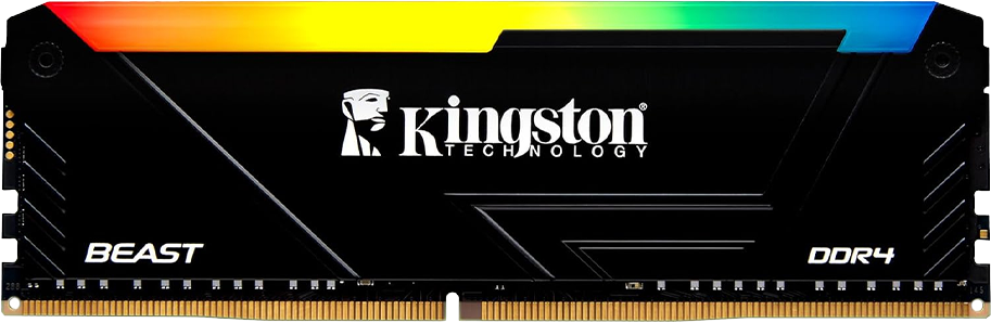 Kingston Beast Black RGB 16GB DDR4 3200MT/s CL16 KF432C16BB2A/16TR Siyah Masaüstü Gaming RAM