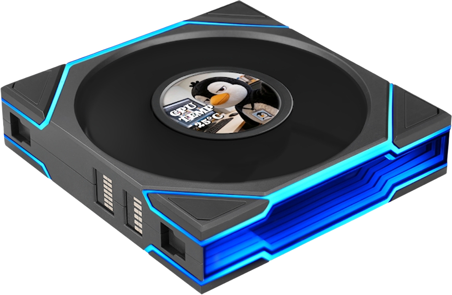 Lian Li UNI FAN Reverse TL LCD FLEX 1x120mm Siyah Kasa Fanı