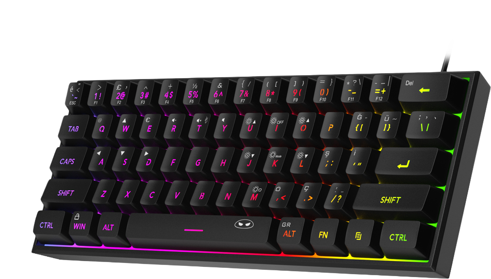 MageGee TS91 61 Tuş RGB Kablolu Siyah Membran Türkçe Q Gaming Klavye