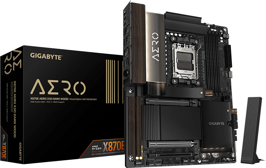 Gigabyte X870E Aero X3D Dark Wood AMD AM5 ATX Gaming Anakart