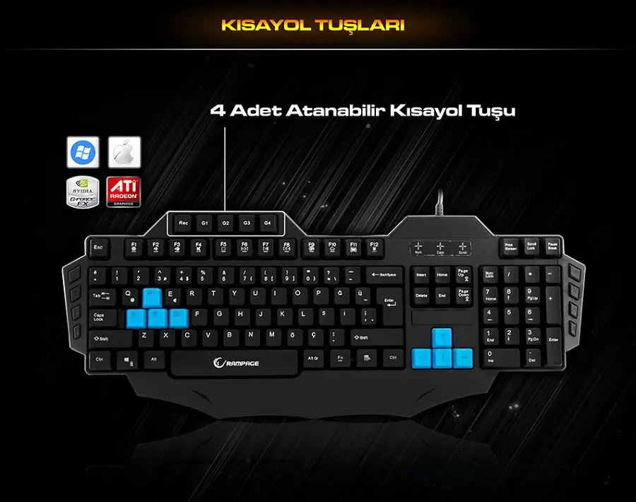 Everest Rampage KB-R01 Oyuncu Gaming Klavye