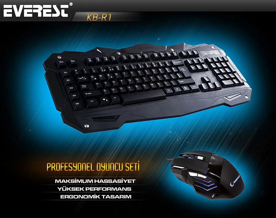 Everest Rampage KM-R1 Klavye Mouse Seti